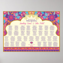 Pôster Asiático - Casamento - Henna - Plano de Assentos d