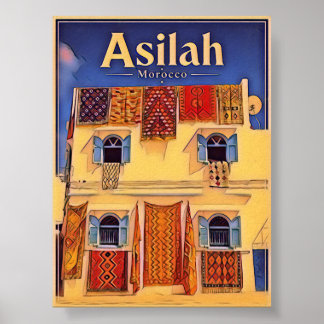 Poster Asilah Marrocos cidade azul