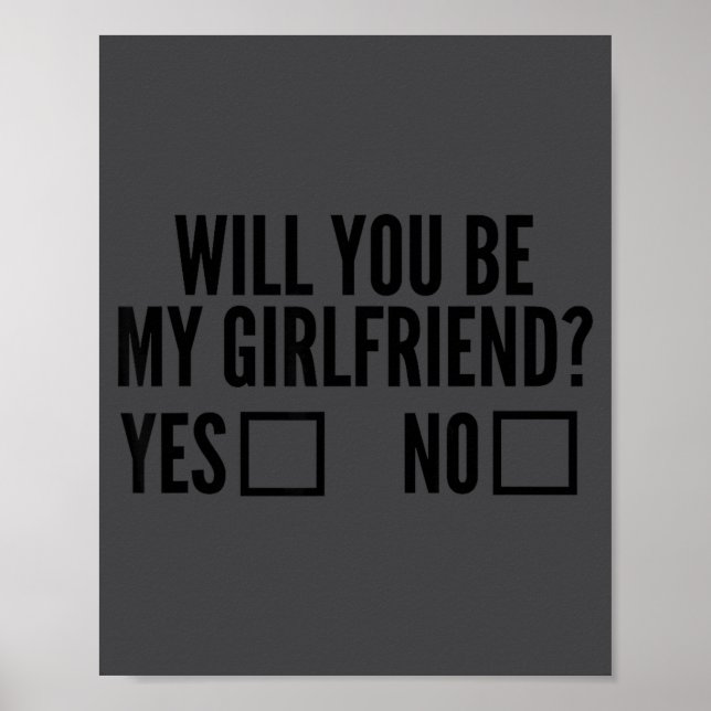 Poster Ask Her Will You Be My Girlfriend Valentine's Day  (Frente)