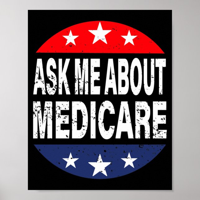 Poster Ask Me About Medicare Insurance Agent Broker Quote (Frente)