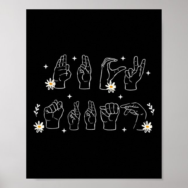 Poster Asl Anti Trump Sinal De Mão Engraçado E Gesto (Frente)