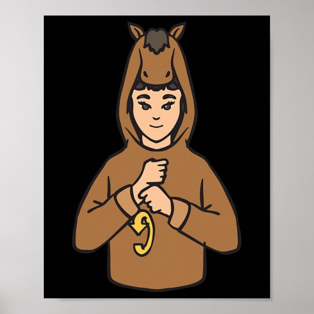 Poster Asl Gesture Mão Surdo Ouvindo Perda Consciência (Frente)