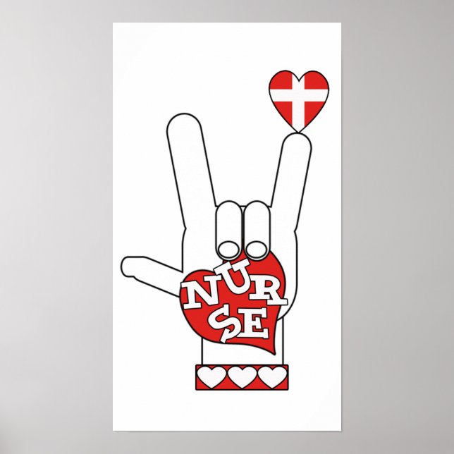 Poster ASL I Love you Sign Language - MÃO CORAÇÃO DE MÃO (Frente)