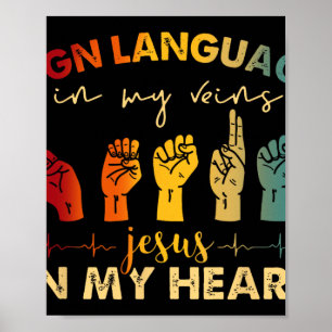 Poster Asl Jesus Cristo Sinal Language Em Minhas Veias Je
