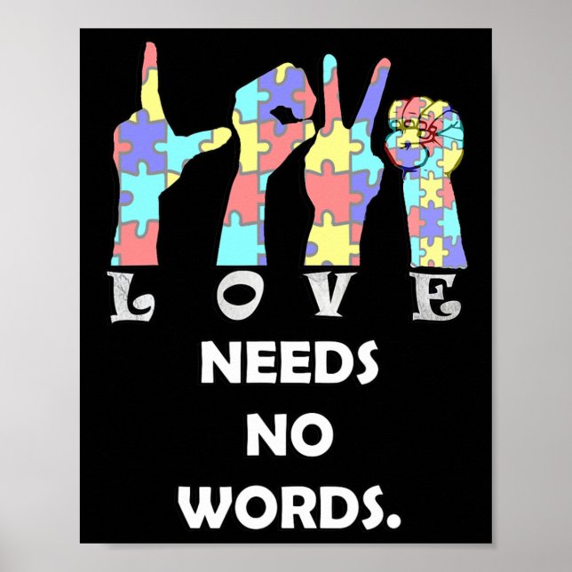 Poster Asl Love Não Precisa De Palavras (Frente)