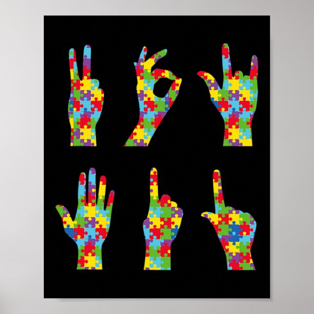 Poster Asl Love Sign Language Autismo Awarse (Frente)