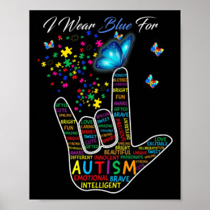 Poster Asl Love Sign Language (Linguagem De Sinal De Amor