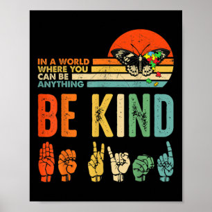 Poster Asl Mãe Professor Bondade Crianças Sejam Amáveis C