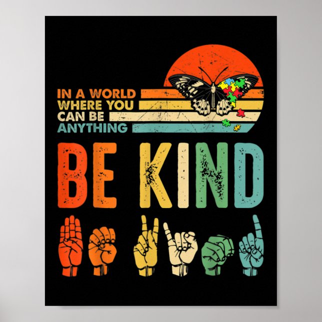 Poster Asl Mãe Professor Bondade Crianças Sejam Amáveis C (Frente)
