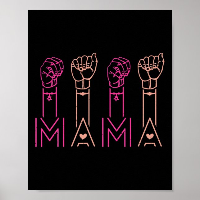 Poster Asl Mama Língua Americana de Sinais Conscientizaçã (Frente)