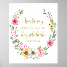 Poster Asombrosa y Maravilhosamente Salmos 139 Póster