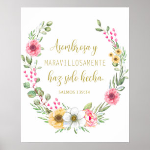 Poster Asombrosa y Maravilhosamente Salmos 139 Póster