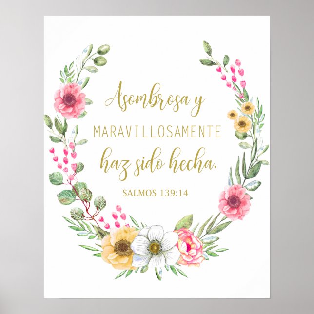 Poster Asombrosa y Maravilhosamente Salmos 139 Póster (Frente)