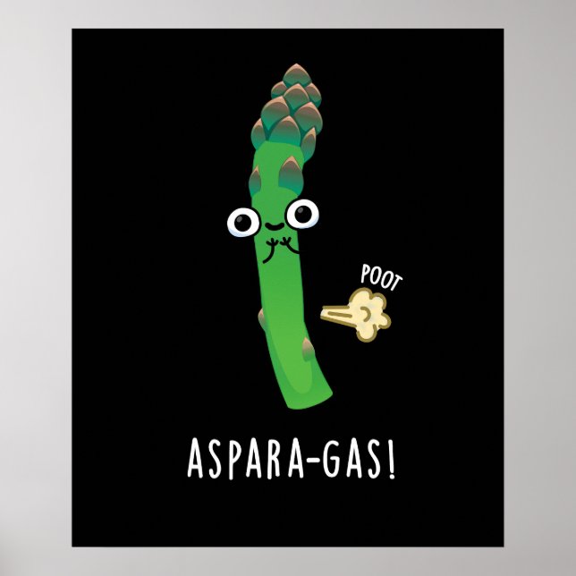 Poster Aspara-gas Funny Asparagus Veggie Pun Dark BG (Frente)