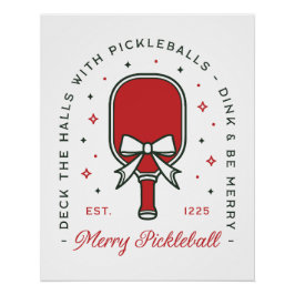 Pôster aspas de pickleball de Natal engraçadas estética d