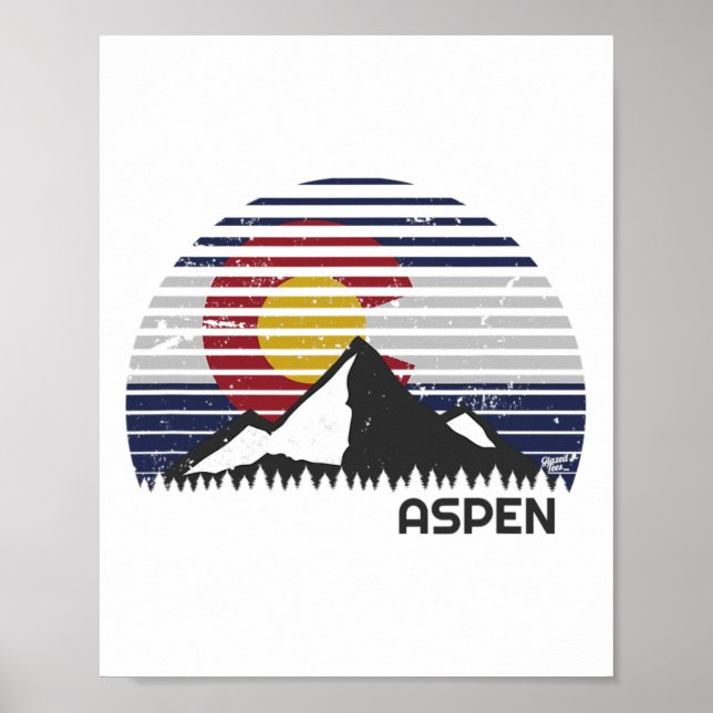 Poster Aspen Colorado Flag - Co-Mountain (Frente)