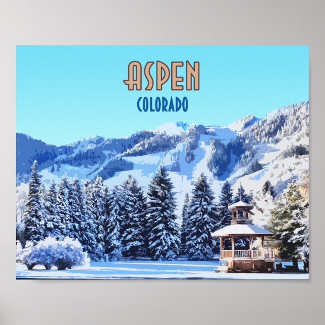 Poster Aspen Colorado Ski Resort Mounts (Frente)