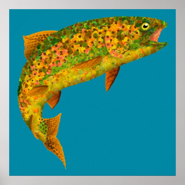 Poster Aspen Leaf Rainbow Trout 2 (Frente)