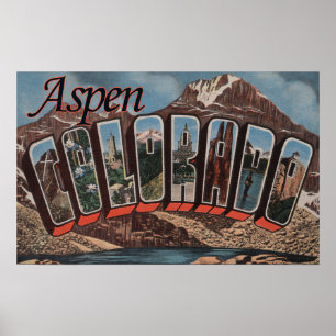 Poster Aspen, letra ScenesAspen de ColoradoLarge, CO