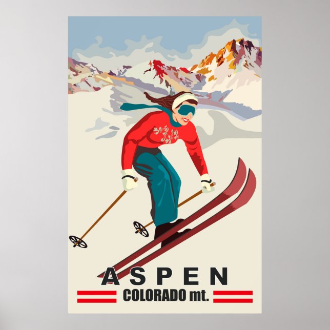 Poster Aspen Ski, Colorado (Frente)