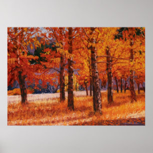 Poster Aspens do Colorado em Bela Esplendor de Outono