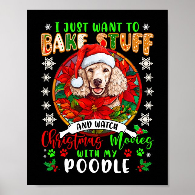 Poster assar e assista filmes de Natal com meu poodle lo (Frente)