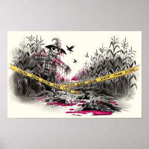 Poster Assassinato da Ilustração de Corvos