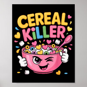 Poster Assassino de Cereais Tigela de Desenho Animado Caf