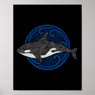 Poster Assassino Design do Oceano Baleia Onda Homens Rapa
