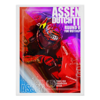 Pôster Assen, poster holandesa do TT por Murraymoto