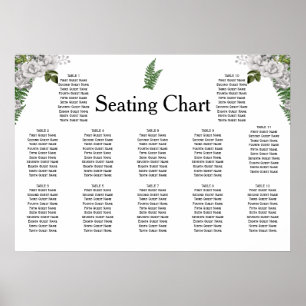 Poster Assento da recepção de casamento dos rosas branc