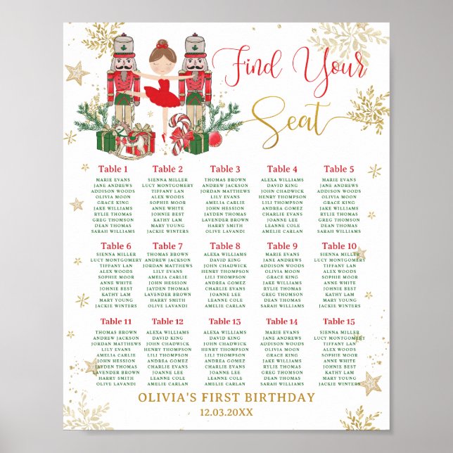 Poster Assento de Aniversário de Um Ano do Quebra-Nozes I (Frente)