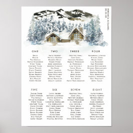 Poster Assento de Mesa de Casamento de Montanha de Invern