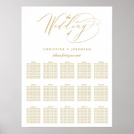 Poster Assento Dourado Elegante Elegante Branco Moderno