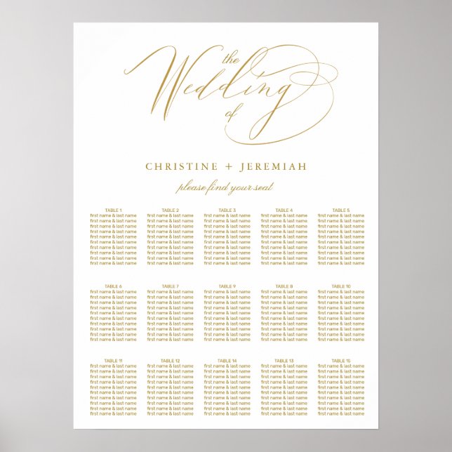 Poster Assento Dourado Elegante Elegante Branco Moderno (Frente)