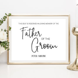Poster Assento Reservado do Pai do Noivo Memorial de Casa
