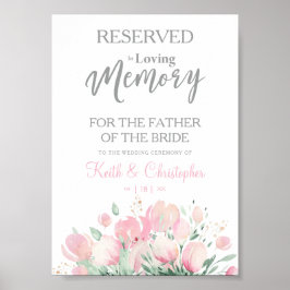 Poster Assento Reservado Lembrança de Casamento Coroa de 