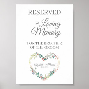Poster Assento Reservado para Enamorados no Casamento Cor