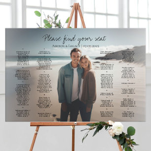 Poster Assentos de casamento de fotos alfabéticas moderna
