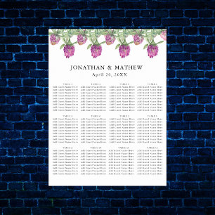 Poster Assentos de Casamento Floral Aquarela Jungle de Ve