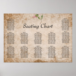 Poster Assentos De Recepção de casamento De Berries Rosa-