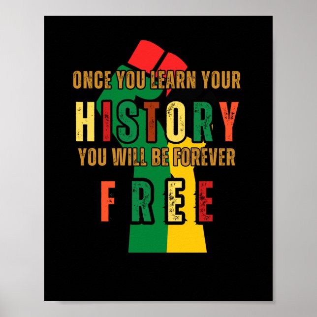 Poster Assim Que Você Aprender Sua História, Você Estará  (Frente)