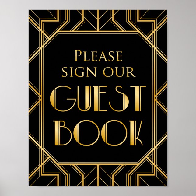 Poster Assinar Nosso Sinal De Casamento De Guestbook | Ga (Frente)