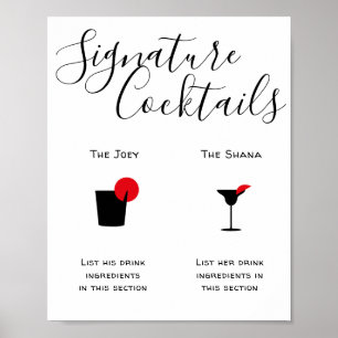 Poster Assinatura Bebe Bar de Casamento