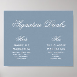 Poster Assinatura Bebe Sinal de Casamento Simples Azul