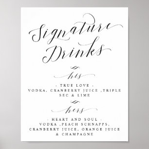 Poster Assinatura Bebidas Cocktails Bar Sinal de  de Casa