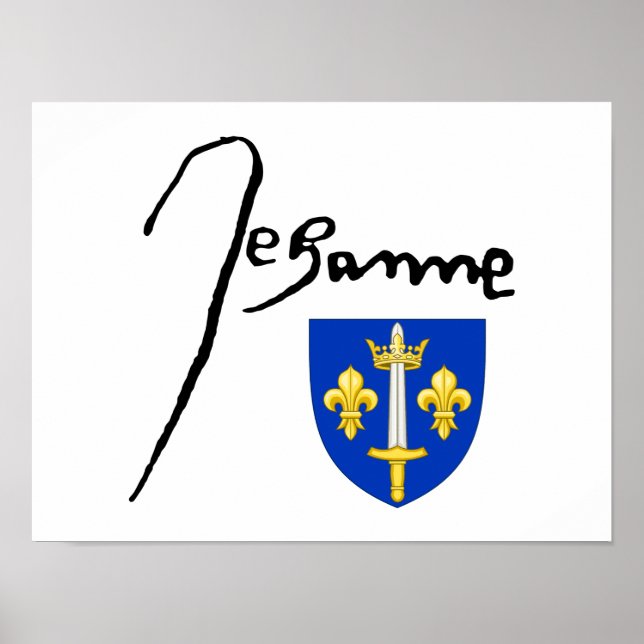 Poster Assinatura/casaco de armas de Jeanne d'Arc (Frente)