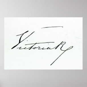 Poster Assinatura da rainha Victoria (caneta e tinta no