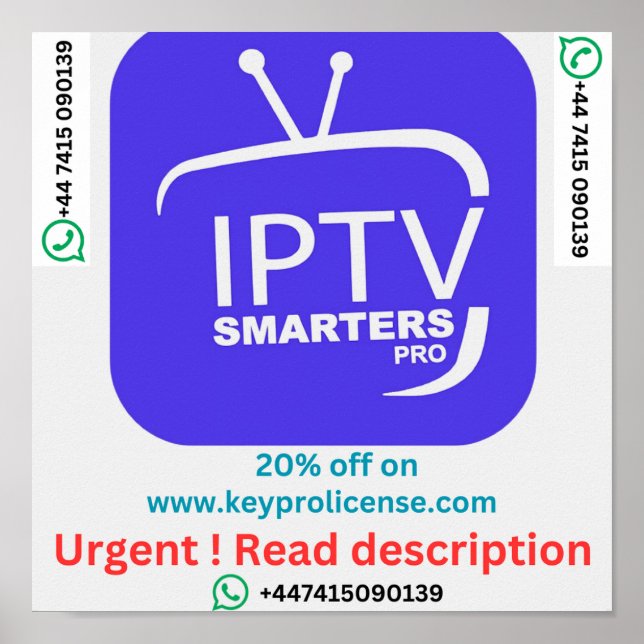 Poster Assinatura de 12 meses para IPTV keyprolicense.com (Frente)