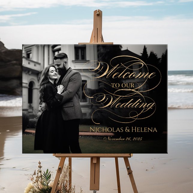 Poster Assinatura de boas-vindas do casamento da foto: el (Criador carregado)